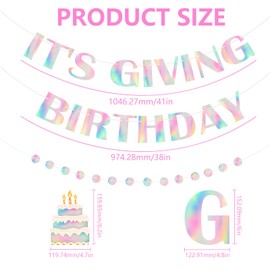 Iridescent Birthday Decorations, Hanging Fun Happy Birthday Banner Supplies, Happy Birthday Banner Sign, Happy Birthday Decorations Gifts Birthday Banner Decor Suitable for Birthday Parties