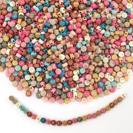 1260 Pieces Multi-Colour Letter Beads, A-Z Letter Beads Set, Coloured Alphabet Beads for Jewellery Making, DIY Bracelets, Necklaces, Crafts
