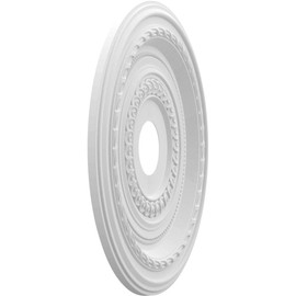 Ekena Millwork CMP19CO Cole Thermoformed PVC Ceiling Medallion (Fits Canopies up to 5 1/8"), 19"OD x 3 1/2"ID x 1"P