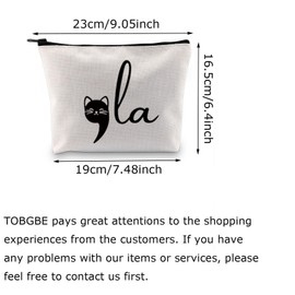 AKTAP Madam Presidential Gifts Funny Quote Makeup Bag Zipper 2024 Election Feminist Gifts, Cat Comma-py2, MB