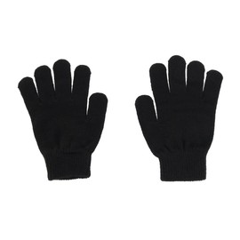 Grand Sierra Kids' 8-12 Striped 2-Piece Winter Beanie and Glove Set, Black