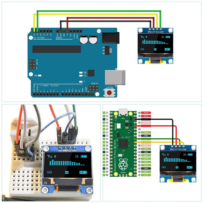 APKLVSR 3 x 0.96 Inch OLED Display I2C 128 x