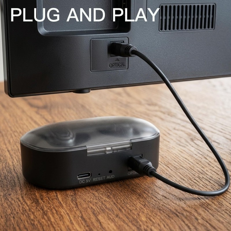 2.4GHz Wireless TV Headphones for Seniors, Open-Ear Hook Design for