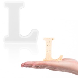 Gartful - Moldes de resina epoxi con letras de resina con alfabeto L mayúscula, moldes gruesos de silicona 3D para hacer letras, arte de letras, manualidades, hacer velas, fiestas, decoración del