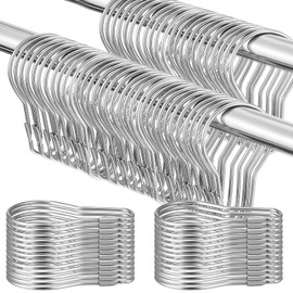 Gisafai 500 Pcs Metal Shower Curtain Hooks Rust Proof Hanging Shower Clips Shower Curtain Rings Practical Hanger for Home Bathroom Shower Bedroom Kitchen Curtain Rods Application (Silver)