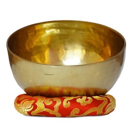 Sanskar Nepal - Tibetan Singing Bowl, Handcrafted Singing Bowl for Meditation, Prayer & Holistic Healing, Yoga Accessories, 6” Sound Bowl with Wooden Striker, Artisanal Pouch & Cushion