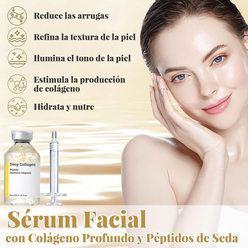 2Pcs Sérum Facial Antiedad con Colágeno Profundo y Péptidos 40ML