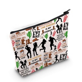 Line Dance Makeup Bag Line Dancing Lover Gift Line Dancer Cosmetic Bag Country Dance Teacher Zipper Pouch (LINE Dance TIME 3uk)