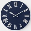 ArogGeld Stylish Blue Navy Nauti Wall Clock Gray Metallic Silver