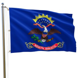 North Dakota State Flag 6x10FT ND State Flag Bright Colors Fade Proof Polyester with 3 Brass Grommets Indoor Outdoor