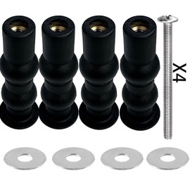 4 Pcs Toilet Seat Bolts Screws, Toilet Seat Top Part Toilet，Hardware Tools, Extra-Long Expanded Rubber Nuts Hinge Screws