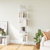 ELYKEN Ladder Shelf, White 5-Tier Wood Wall Mounted Bookshelf with
