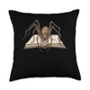Brown Recluse Spider Reading A Book Throw Pillow