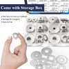 ZQZ 108Pcs Flat Washers, 304 Stainless Steel Fender Washers Assortment,