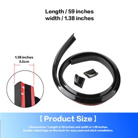 Banseko Car Trunk Spoiler Roof Lip Kit,3D PU Rear Trunk Lip or Roof Spoiler Sticker Bar with Carbon Fiber Pattern,Car Rear Spoiler Exterior Rear Spoiler Kit, Punch-Free Installation for Most Cars (Black)