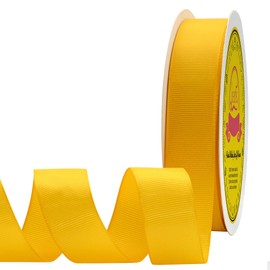 LEEQE Maize Yellow Grosgrain Ribbon 1 inch X 50 Yards Maize Yellow Ribbon for Gift Package Wrapping Wreath Baby Shower and Other Projects
