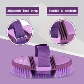 Harrison Howard Flexible Finish Brush Horse Grooming Brush Bendable Brush Convenient for Horse Scrubbing Comfortable Hold in Hand Purple