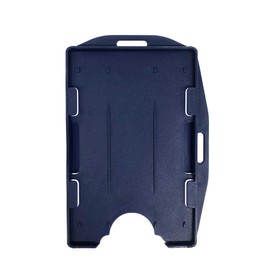Fallen One 2 Pack Navy Blue Premium Hard Plastic 2 Sided ID Badge Holder Horizontal or Veritcal Hold 2 Cards