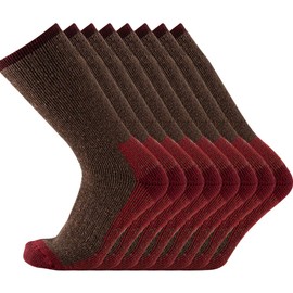 KAVANYISO Calcetines térmicos de lana merino para hombre, transpirables, para senderismo, atléticos, gruesos, 4 pares, talla única, 4 pares de café, US MEN 4 Pairs