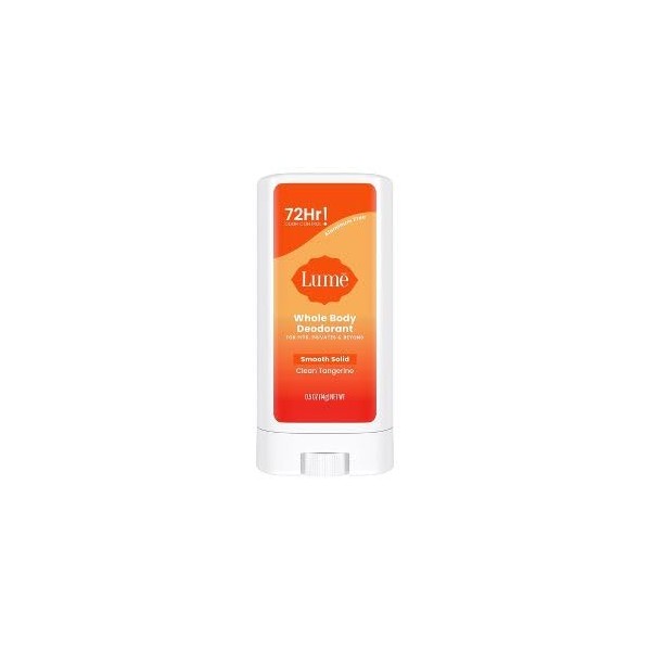 LUME Smooth Solid Mini Deodorant Stick - Whole Body Deodorant - Aluminum-Free, Baking Soda Free, Hypoallergenic, Safe For Sensitive Skin - 0.5oz (Clean Tangerine), Pack of 1