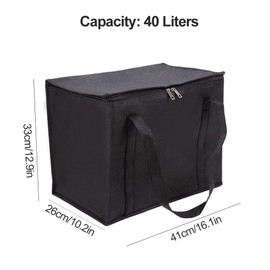 Cool Bag, Insulated Bag, Thermal Bag, Picnic Bag, Large, 40 L Cool Box, Freezer Bag, for Food & Drinks, Foldable, Reusable, Leak-Proof, Waterproof, for Outdoor Travel, BBQ, Camping