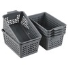 Jnktka 6 Packs Plastic Small Storage Basket, Grey Storage Basket