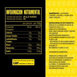 Aminoácidos Bcaas + Glutamina Hiper Sport 1kg Varios Sabores