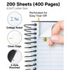 Dunwell 5-Subject Notebook, College Ruled, Colorful Movable Pocket Dividers with