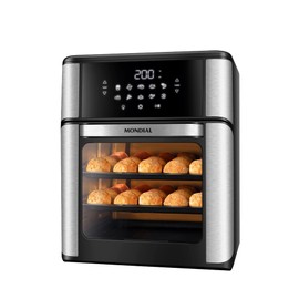 Air Fryer Oven 1800W, 12.7QT Capacity, Touchscreen Panel, Automatic Shut-Off – Black & Stainless Steel – Mondial