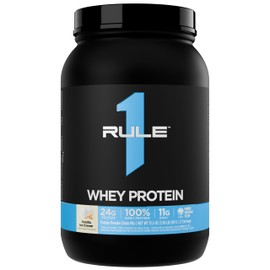 Rule 1 Whey Protein – 24g Fast-Acting Protein from All-Whey Sources with Naturally Occurring EAAs & BCAAs for Workout Recovery or Anytime Use (2 Pounds*, Vanilla Ice Cream)