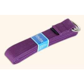 Wai Lana Yoga Straps 10 Feet (Purple)- Cotton Made Durable, Adjustable D-Ring Buckle, 1.5 Inch Wide, Non-Elastic