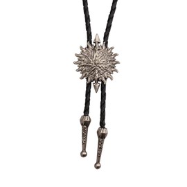 Jeilwiy Vintage Silver Bolo Tie - Sun Vincent Vega Native American Western Cowboy Necktie