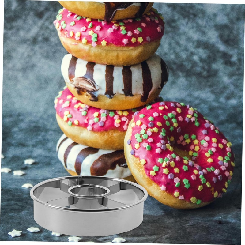 ABOOFAN Round Stainless Steel Doughnut Mold Reusable Baking Cutter for