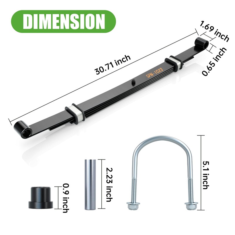 10L0L Golf Cart Heavy Duty Rear Leaf Spring Kit 4-Leaf