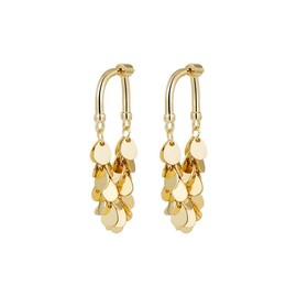 QLUYCKW Long Tassel Dangle Earrings Bohemian Sparkly Fringe Geometric Bar Formal Gold Drop Earrings for Women Charms Boho Holiday Ear Jewelry (Gold)