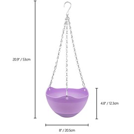Foraineam Set of 7 Colors Self-Watering Hanging Planter Indoor Outdoor Garden Flower Plant Pot Container with Drainer and Hanging Chain