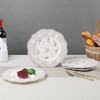 fanquare 10 Inch Porcelain Dinner Plates Set of 4, Lace