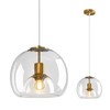 LBSQJ Clear Glass Pendant Lights Kitchen Island Gold Hanging Light