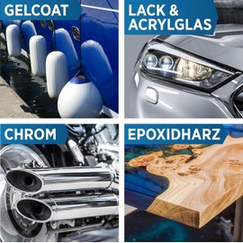 PRINOX 150 ml Polishing Paste Including Professional Polishing Cloth I Polish for Acrylic Glass, Epoxy Resin, Varnishes, Gelcoat GRP, Chrome & Plastics I Removes Matting & Micro Scratches