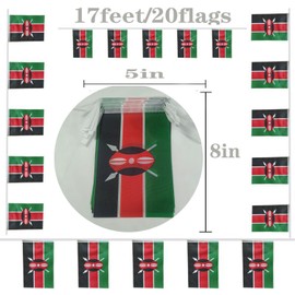 FFILL Kenyan Banner Flag String, Kenya Mini Flag Small Banner, for Party, Shops and Bars Decorations, and International Day Celebrations. (Kenya)