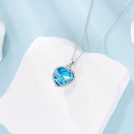 CRMAD Nurse Necklace Sterling Silver Stethoscope Pendant Heart Crystal Jewelry Graduation Birthday Christmas Gifts for Women Doctor Nurse Medical Student