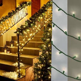 Heyworld Slow Twinkle Lights, 20 Led Soft Twinkling Mini Christmas String Lights on Green Wire Cord, UL Approved 7 Ft, Connect Up to 100 Sets, Indoor Outdoor Use, Warm White (1, 20LED)