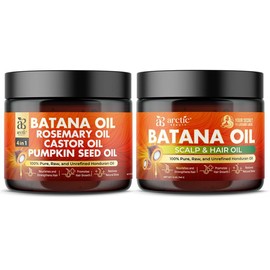ARCTIC BEAUTY Batana Supreme Bundle - Arctic Beauty Ultimate Hair Growth Support - Regular Batana Oil & All-in-One Batana Oil Combo - Made in USA - (5 oz) - Specification: 2 Jars