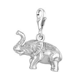 Nenalina Elephant Carabiner Charm Pendant for Charm Bracelet 925 Sterling Silver 713142-000, Sterling Silver, No Gemstone