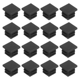 sourcing map 56Pcs Square Plastic Plug Insert, 0.75" x 0.75" Black Plastic Plugs End Cap Tube Cover for 15-17mm Inner Size Metal Pipe Post Furniture Chair Legs