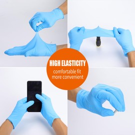 LW Concept Blue Nitrile Gloves, Disposable Non-Sterile Latex-Free Powder-Free Glove (100 pcs, LW5002- Medium)