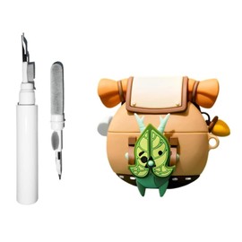 [3 in 1] Silikon Korok Hülle Kompatibel mit Airpods Pro/Pro 2. Generation mit Schlüsselanhänger, Cute Yahaha Anime Stoßfeste Schutzhülle mit Reinigungsset
