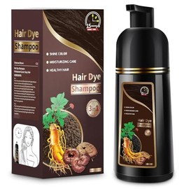 ZSMIDU Hair Dye Shampoo 3 in 1 for Gray Hair, Herbal Color Shampoo Hair Dye for Women Men, Grey Coverage Shampoo 500ml (Chestnut)