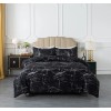 Caressma Black Marble Comforter Set Queen, 3 Pieces Modern Pattern