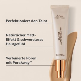 M. Asam M.Asam MAGIC FINISH Oil-Free Matt Foundation Creamy Nude (30ml) - Mattierende & ?lfreie Liquid Foundation, Reduziert ?lglanz und verfeinert Poren, Vegane Schminke